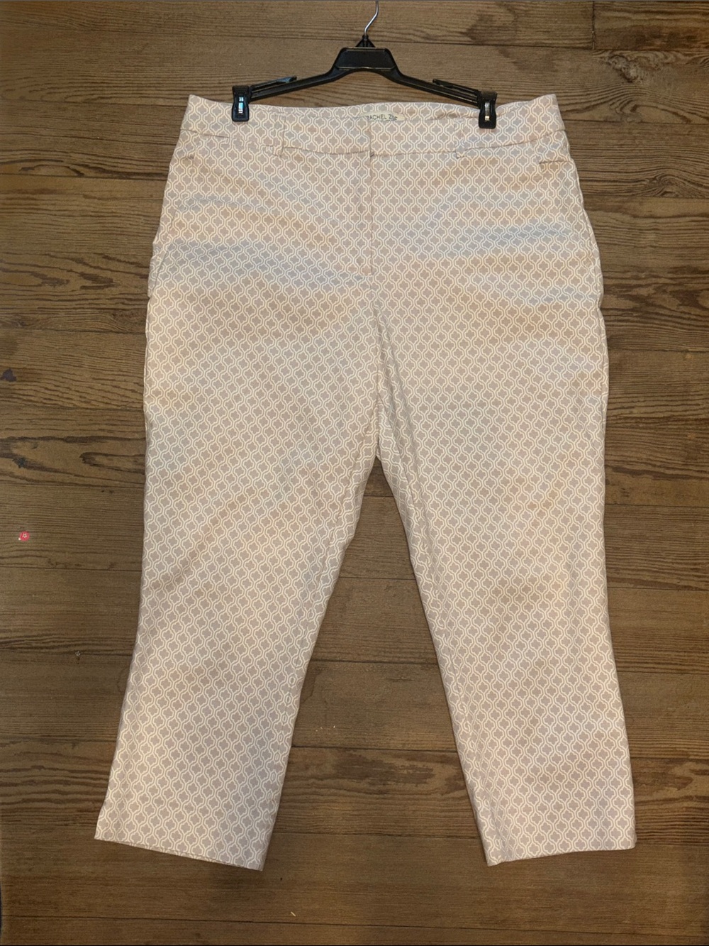 Rachel Zoe Cream Geometric Capris